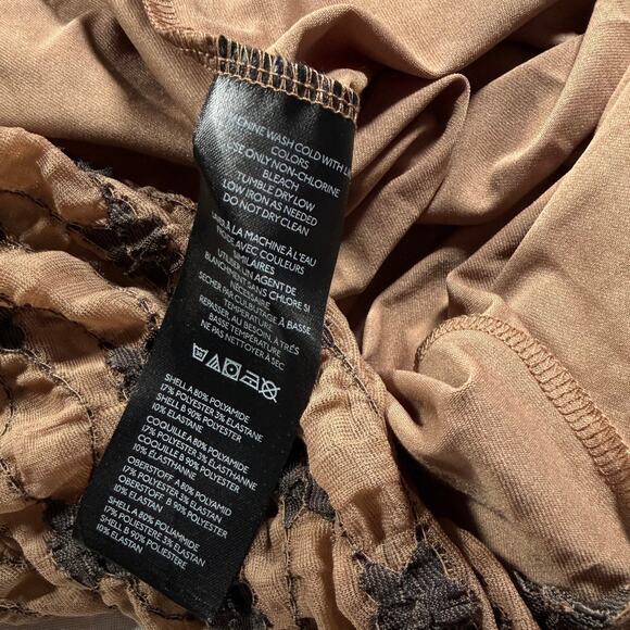 Free People Margot Convertible Maxi Skirt Boho Ruched Asymmetrical Hem Brown XL - Picture 5 of 8